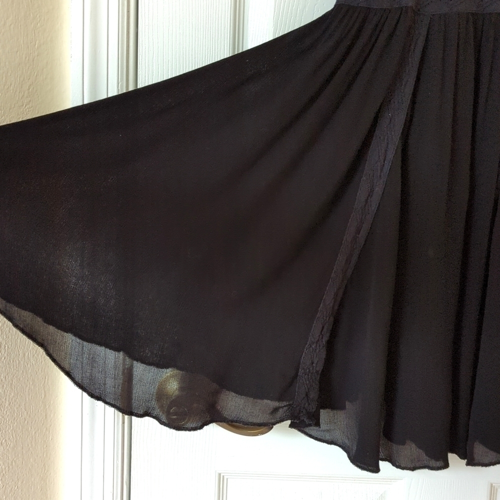 Intimately Free People Falling For You Lace Inset Halter Mini Slip Dress Black S - Picture 6 of 15